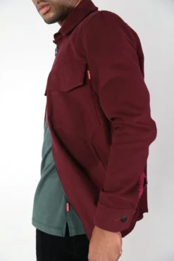 Signature Innovation Group Men's Double Zip Shirt Jacket - Maroon