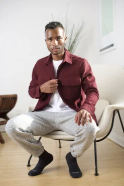 Signature Innovation Group Men's Double Zip Shirt Jacket - Maroon