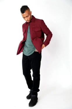 Signature Innovation Group Men's Double Zip Shirt Jacket - Maroon