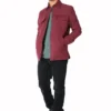 Signature Innovation Group Men's Double Zip Shirt Jacket - Maroon 1 Signature Innovation Group Men's Double Zip Shirt Jacket - Maroon