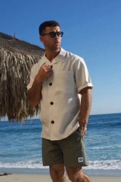 Signature Innovation Group Men's Safari Hemp Shirt - Bone