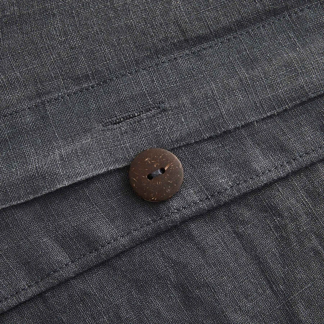 Sijo BIPOC Owned French Linen Duvet Cover - Slate 5 Sijo BIPOC Owned French Linen Duvet Cover - Slate