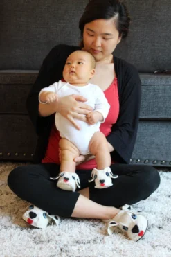 Silk Road Bazaar Wool Baby Booties - Dalmatian