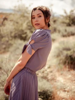 Valani Best Sellers Sitha Tencel Top - Purple Sage