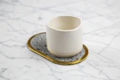 Slash Objects Office Accessories Ring Recycled Rubber Coaster Set - Gris