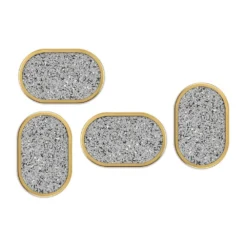 Slash Objects Office Accessories Ring Recycled Rubber Coaster Set - Gris