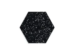 Slash Objects Hex Recycled Rubber Trivet Set - Speckled Black