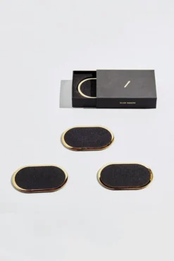 Slash Objects Ring Recycled Rubber Coaster Set - Black