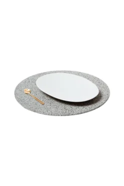 Slash Objects Round Recycled Rubber Placemat - Gris