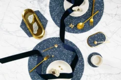 Slash Objects Round Recycled Rubber Placemat - Royal 9 Slash Objects Round Recycled Rubber Placemat - Royal