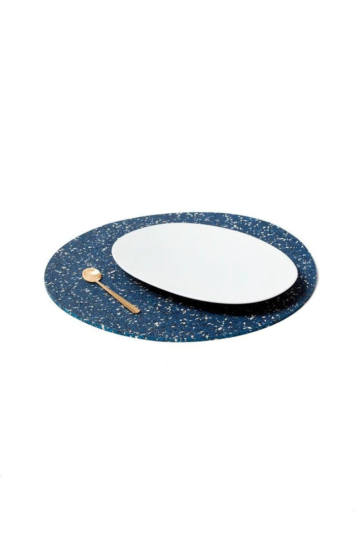 Slash Objects Round Recycled Rubber Placemat - Royal 3 Slash Objects Round Recycled Rubber Placemat - Royal