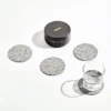 Slash Objects Round Recycled Rubber Coaster Set - Gris