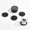 Slash Objects Best Sellers Round Recycled Rubber Coaster Set - Speckled Black