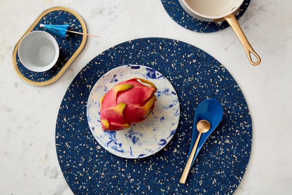 Slash Objects Ring Recycled Rubber Coaster Set - Royal 6 Slash Objects Ring Recycled Rubber Coaster Set - Royal