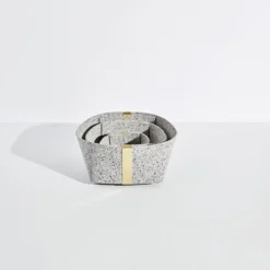 Slash Objects Recycled Rubber + Brass Basket Set - Gris