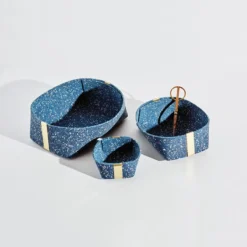 Slash Objects Recycled Rubber + Brass Basket Set - Royal Home Goods