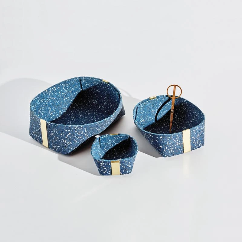 Slash Objects Recycled Rubber + Brass Basket Set - Royal Home Goods 4 Slash Objects Recycled Rubber + Brass Basket Set - Royal Home Goods