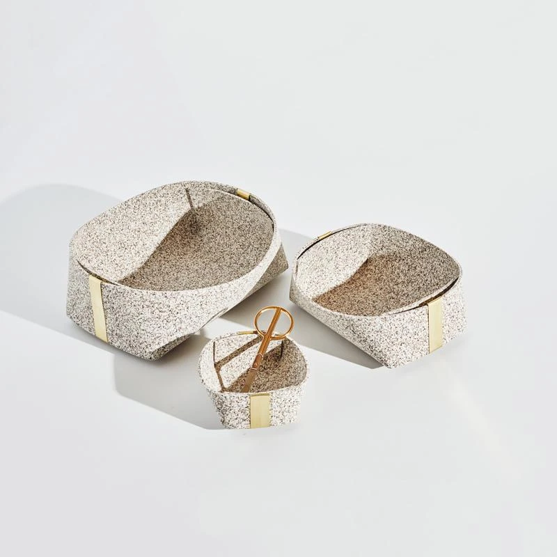 Slash Objects Best Sellers Recycled Rubber + Brass Basket Set - Sand 4 Slash Objects Best Sellers Recycled Rubber + Brass Basket Set - Sand