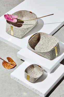 Slash Objects Best Sellers Recycled Rubber + Brass Basket Set - Sand 15 Slash Objects Best Sellers Recycled Rubber + Brass Basket Set - Sand