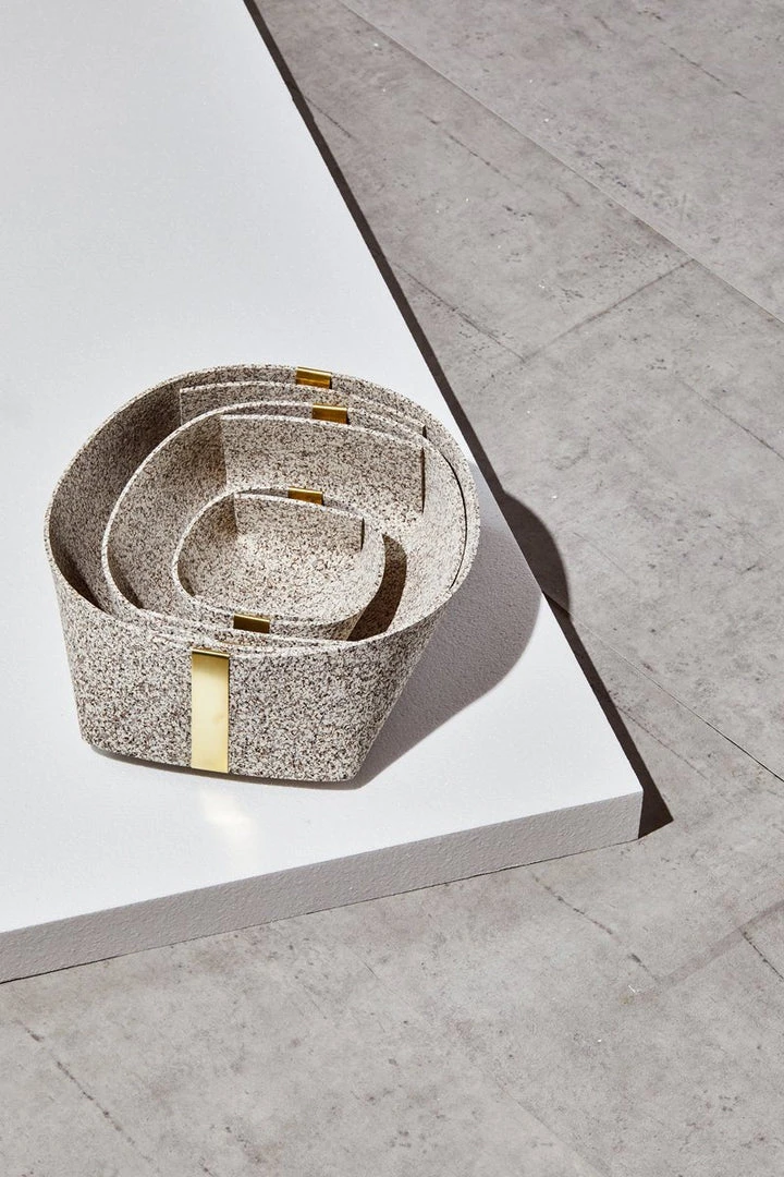 Slash Objects Best Sellers Recycled Rubber + Brass Basket Set - Sand 3 Slash Objects Best Sellers Recycled Rubber + Brass Basket Set - Sand