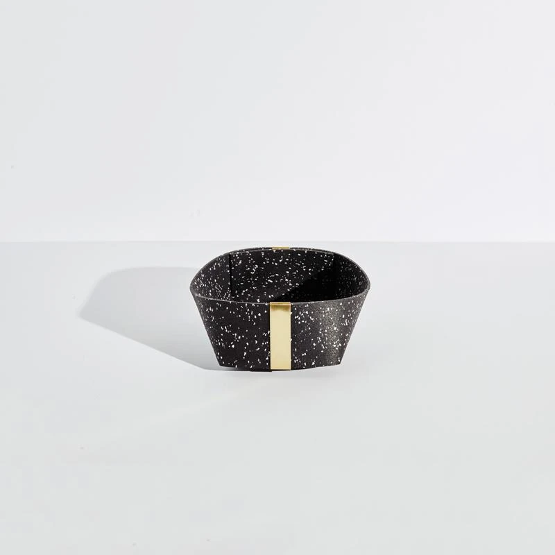 Slash Objects Recycled Rubber + Brass Basket Set - Speckled Black Home Goods 10 Slash Objects Recycled Rubber + Brass Basket Set - Speckled Black Home Goods