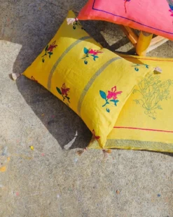 Soil To Studio Ira Linen Throw Pillow Cover - Dandelion Yellow 14 Soil To Studio Ira Linen Throw Pillow Cover - Dandelion Yellow