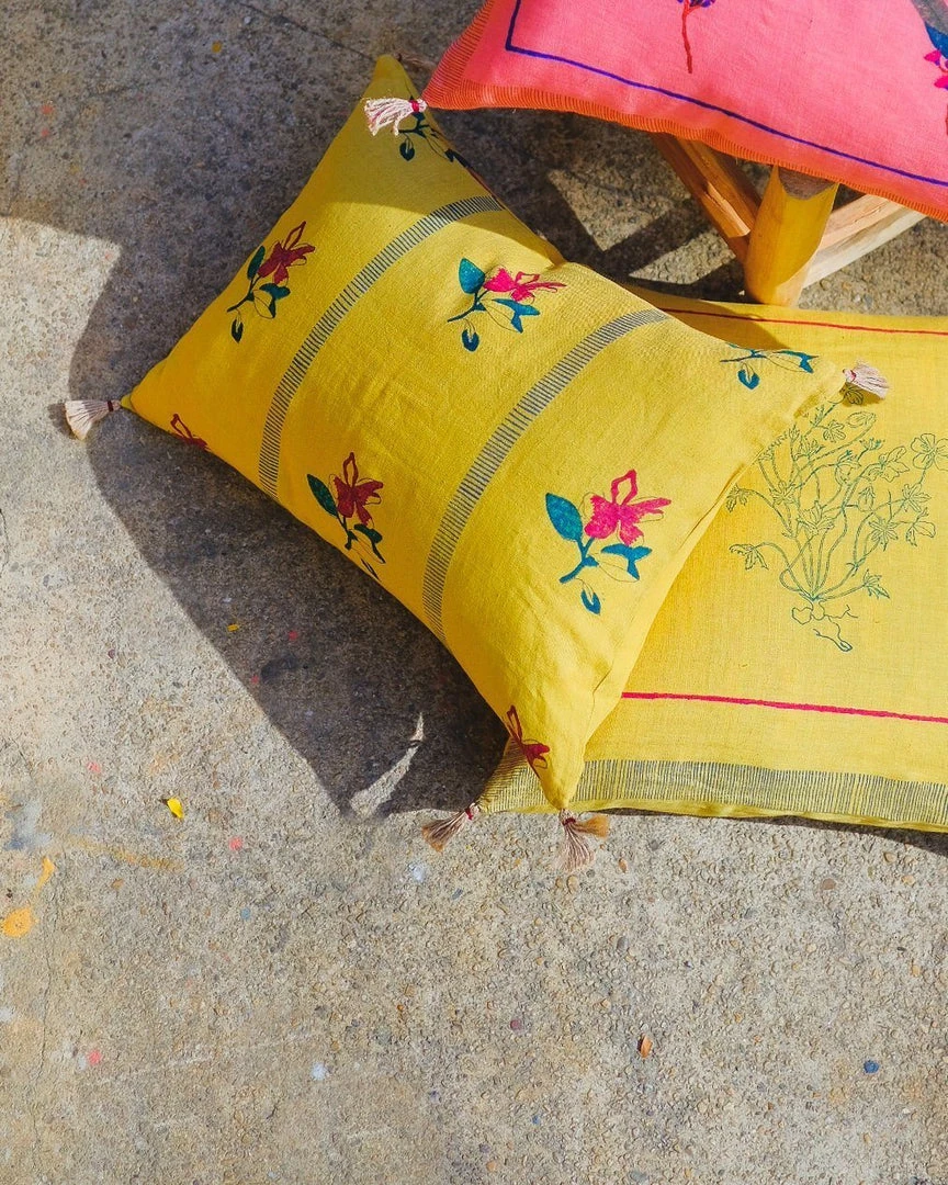 Soil To Studio Ira Linen Throw Pillow Cover - Dandelion Yellow 8 Soil To Studio Ira Linen Throw Pillow Cover - Dandelion Yellow