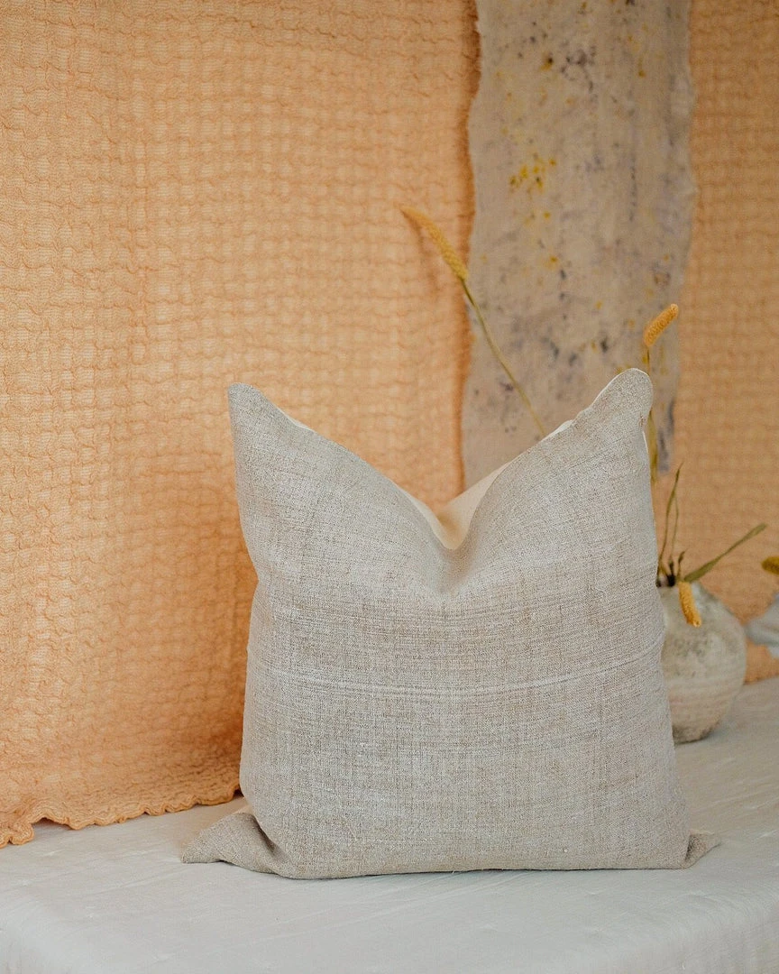 Soil To Studio Zara Upcycled Hemp Throw Pillow Cover 3 Soil To Studio Zara Upcycled Hemp Throw Pillow Cover