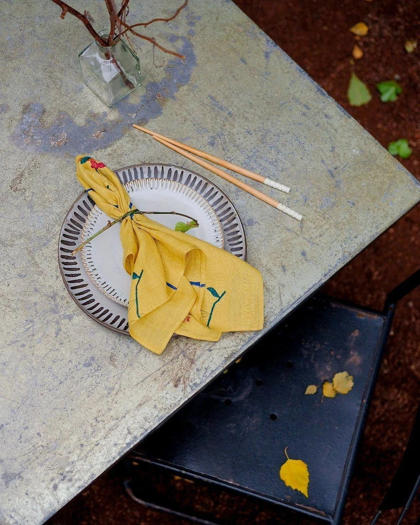 Soil To Studio Zeenat Linen Napkin Set - Dandelion BIPOC Owned 3 Soil To Studio Zeenat Linen Napkin Set - Dandelion BIPOC Owned
