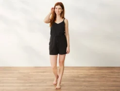 Coyuchi Solstice Short Romper - Deep Graphite
