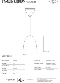 Ameico Stanley Medium Pendant Light - Copper Lighting 9 Ameico Stanley Medium Pendant Light - Copper Lighting