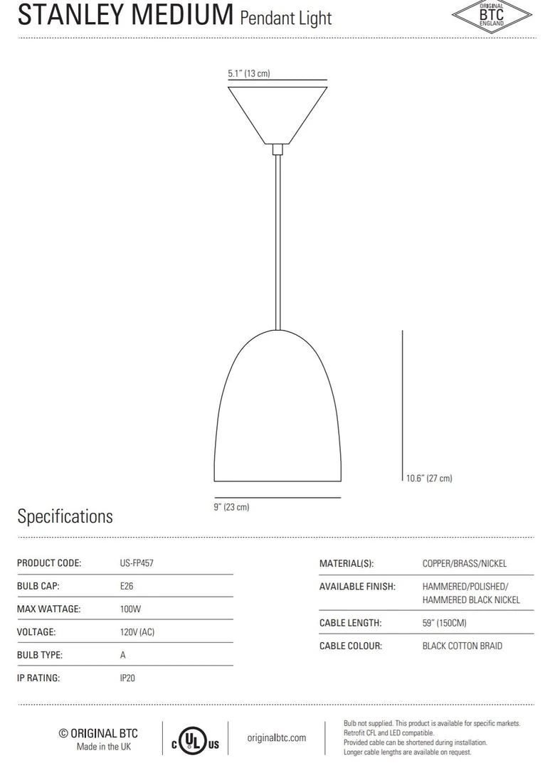 Ameico Stanley Medium Pendant Light - Copper Lighting 6 Ameico Stanley Medium Pendant Light - Copper Lighting