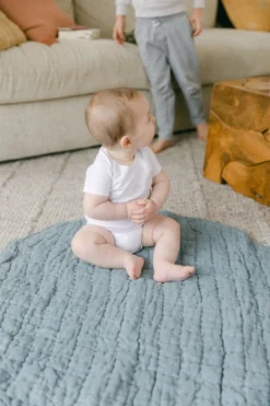 Creative Women New Arrivals Stone Washed Linen Quilted Playmat