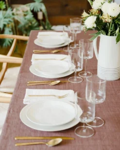 Creative Women Best Sellers Stone Washed Linen Tablecloth - Ash Rose