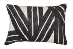 Casa Amarosa Stripe Sky Throw Pillow Cover - Black