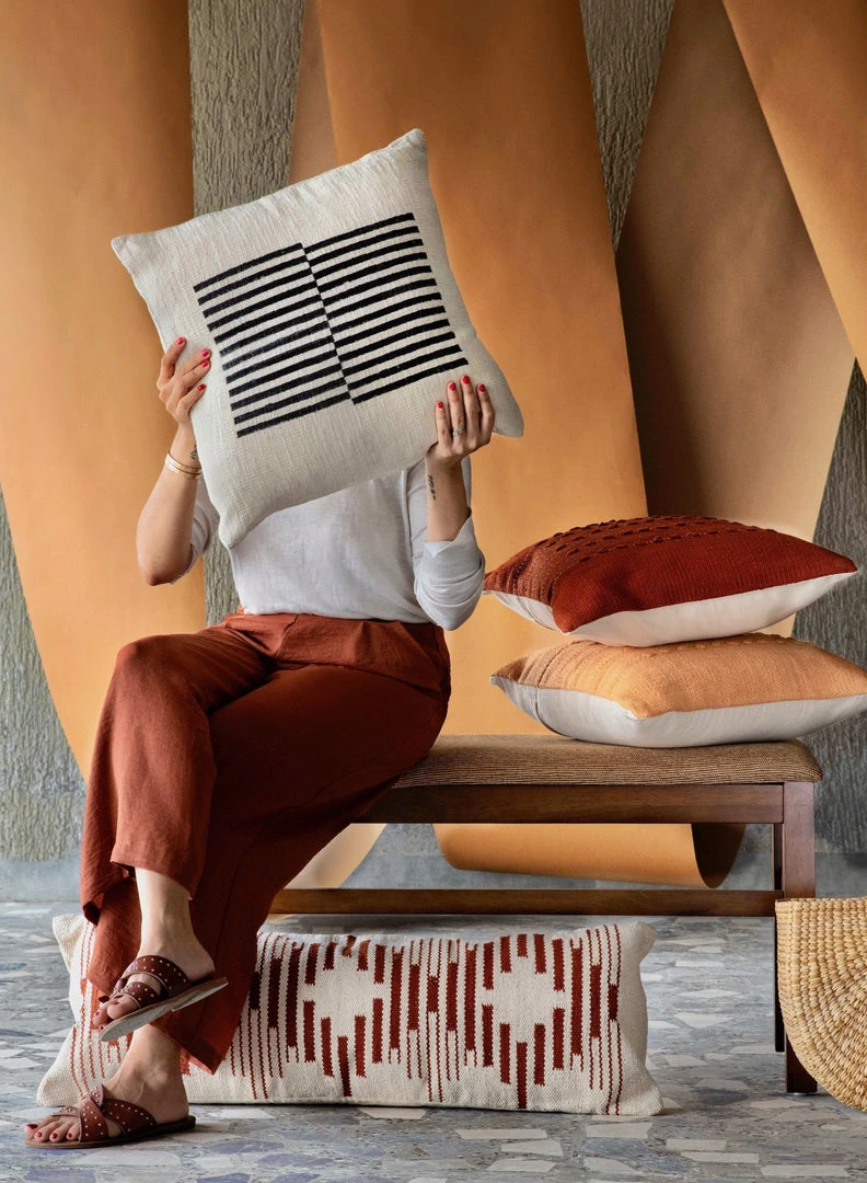 Casa Amarosa Stripe Throw Pillow Cover - Black 6 Casa Amarosa Stripe Throw Pillow Cover - Black