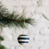 Azizi Life Striped Woven Ball Ornament - Blue BIPOC Owned