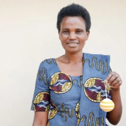 Azizi Life Striped Woven Ball Ornament - Yellow + Natural