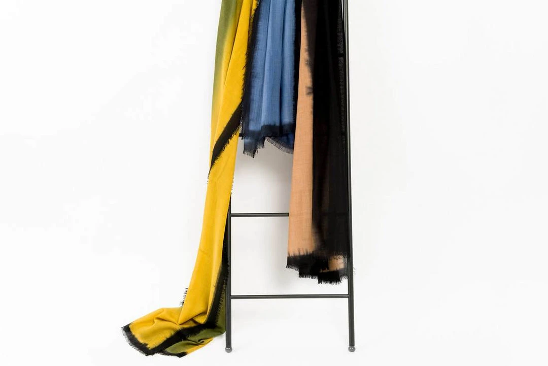 Studio Variously Handcrafted Aria Black Cashmere Scarf 5 Studio Variously Handcrafted Aria Black Cashmere Scarf