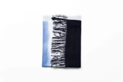 Studio Variously Azure Cashmere Throw Blanket