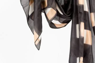 Studio Variously Handcrafted Choko Kasmi Silk Scarf 4 Studio Variously Handcrafted Choko Kasmi Silk Scarf