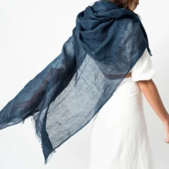 Studio Variously Midnight Blue Linen Scarf Accessories 15 Studio Variously Midnight Blue Linen Scarf Accessories
