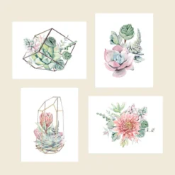 Cute Root Succulent Arrangements Plantable Cards - 8 Pack Greeting Cards