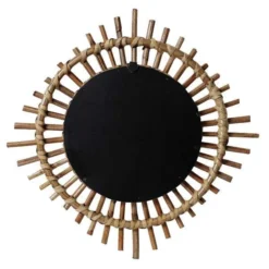 Casa Amarosa Sun Spike Rattan Mirror