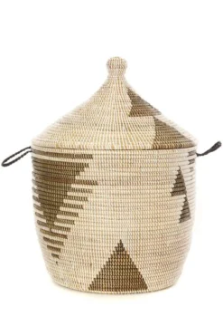 Swahili African Modern Best Sellers Black And White Hamper Basket