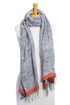 Swahili African Modern Accessories Ethiopian Stella Shawl - Coral 8 Swahili African Modern Accessories Ethiopian Stella Shawl - Coral