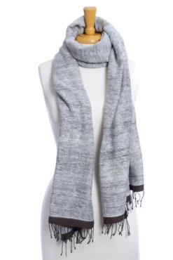 Swahili African Modern Ethiopian Stella Shawl - Gray Accessories