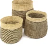 Swahili African Modern Iringa Baskets - Black Diagonal Stripes Home Goods 1 Swahili African Modern Iringa Baskets - Black Diagonal Stripes Home Goods