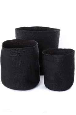 Swahili African Modern Iringa Baskets - Solid Black Home Goods