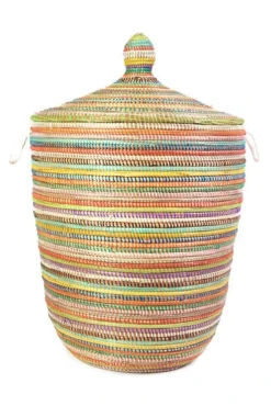 Swahili African Modern Large Rainbow Prayer Mat Hamper Home Goods